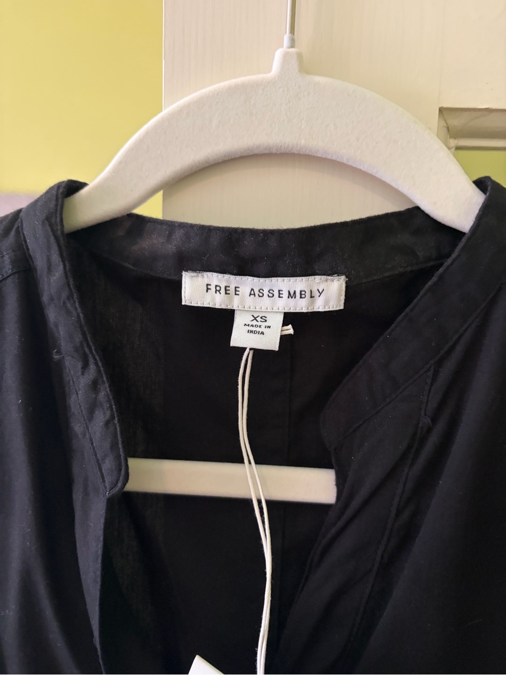 Free Assembly Black Button-Front Tie-Waist Midi Dress - Picture 3 of 6